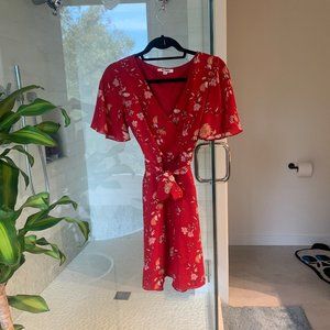 BB Dakota Red Laselle Wrap Dress